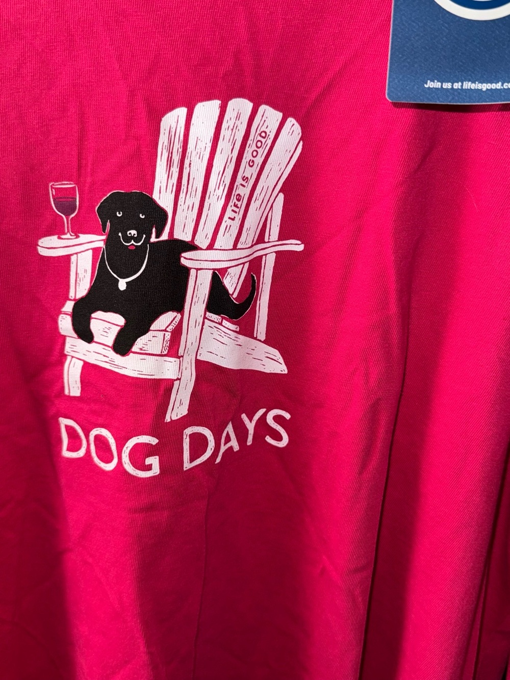 Life Is Good Hot Pink 'Dog Days' Long Sleeve Tee - Picture 2 of 6